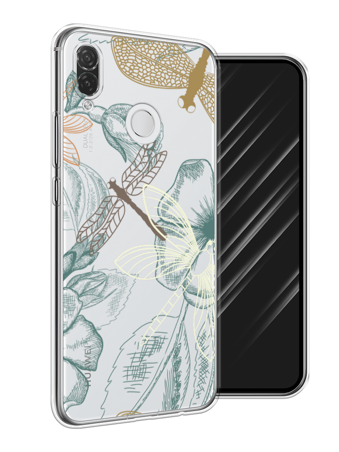

Чехол Awog на Huawei P Smart Plus "Тени стрекоз", Коричневый;зеленый;белый, 68250-8