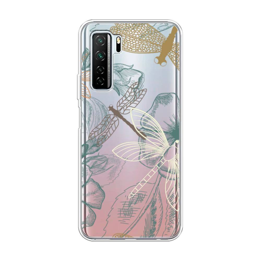 

Чехол Awog на Huawei P40 lite 5G "Тени стрекоз", Коричневый;зеленый;белый, 6103050-8