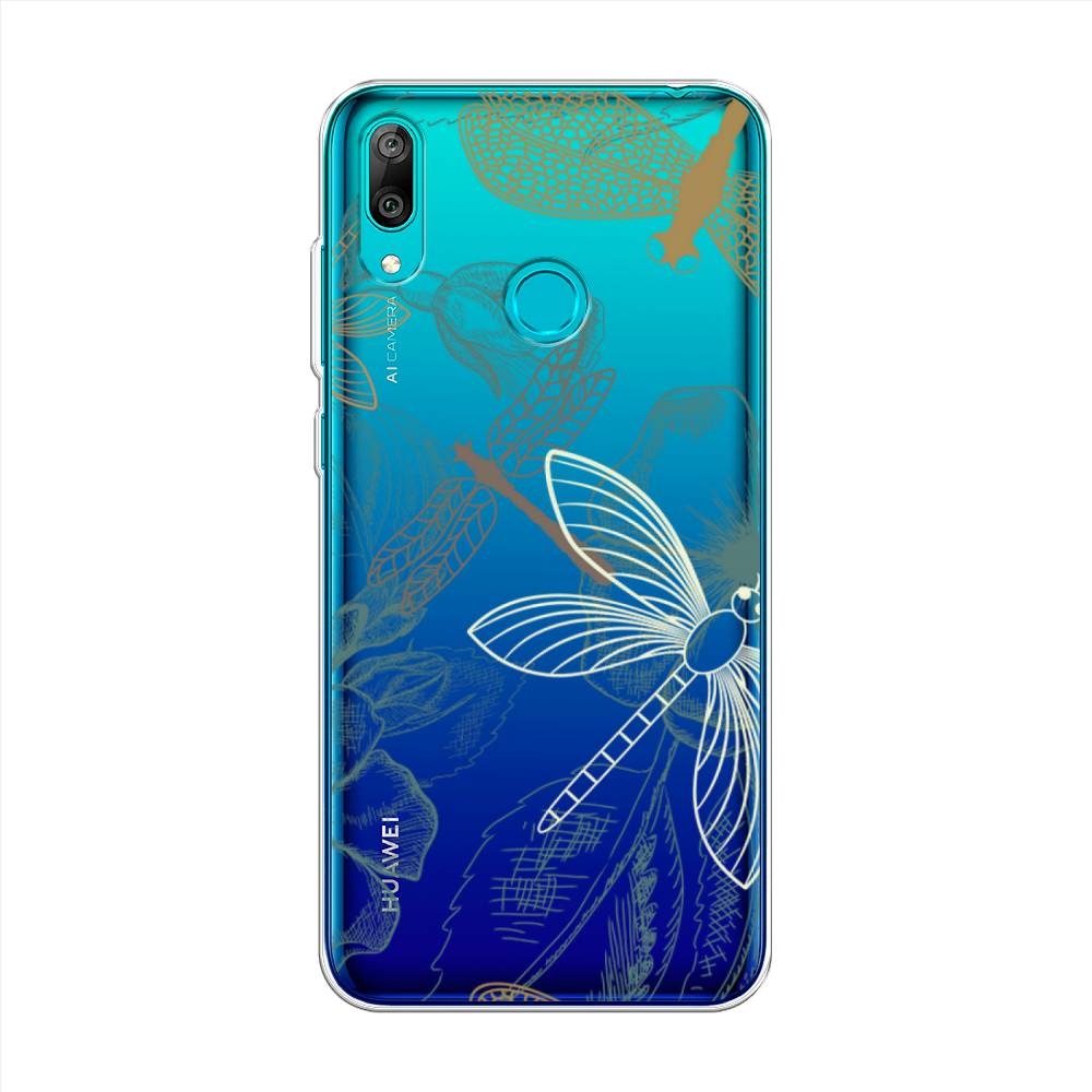

Чехол Awog на Huawei Y7 2019 "Тени стрекоз", Коричневый;зеленый;белый, 68450-8