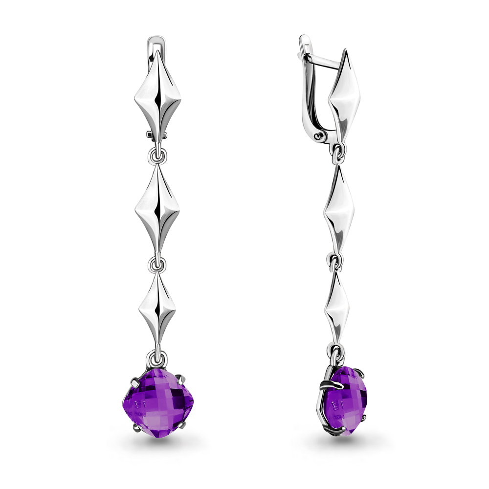 

Серьги из серебра с аметистом Aquamarine 4707484_925_р, 4707484_925_р