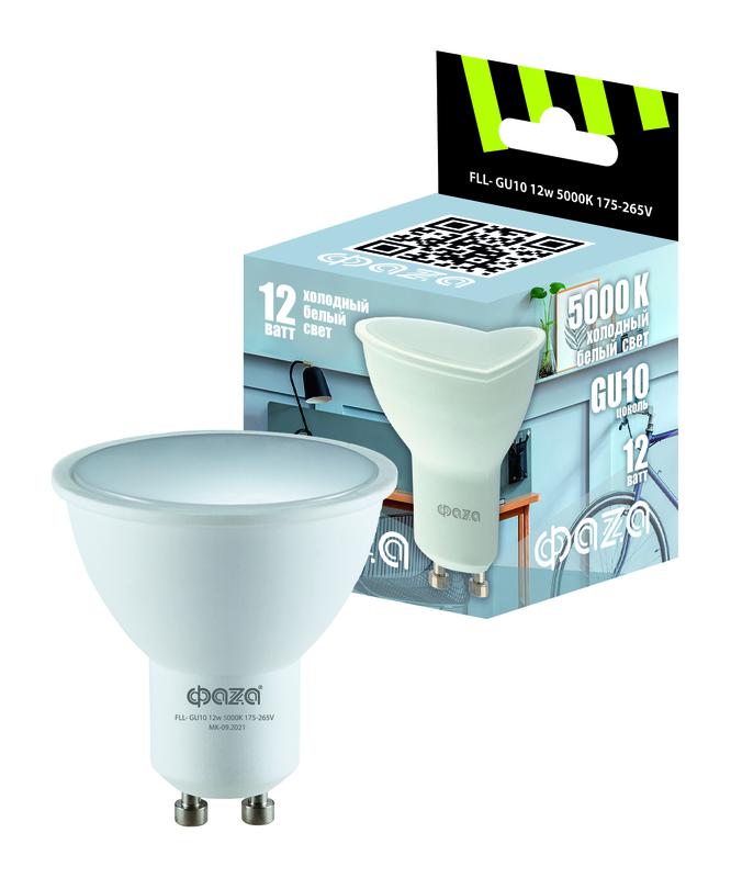 

Лампа светодиодная LED 12Вт 5000K GU10 230/50 ФАZА | код 5038776 | JazzWay 1 шт.
