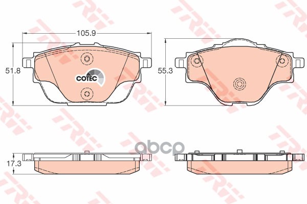 

Колодки тормозные дисковые CITROEN: C4 Grand Picasso II 13-, C4 Picasso II 13-