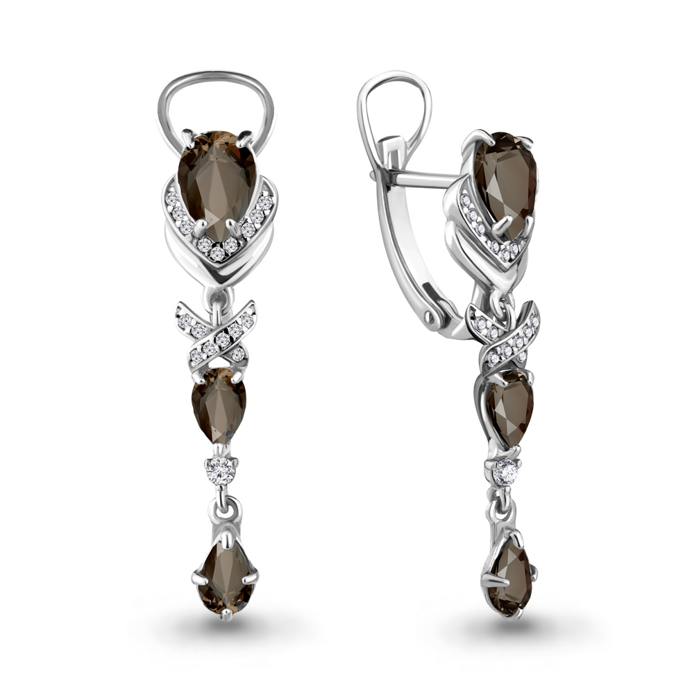 

Серьги из серебра с кварцем Aquamarine 4707501А_925_р, 4707501А_925_р