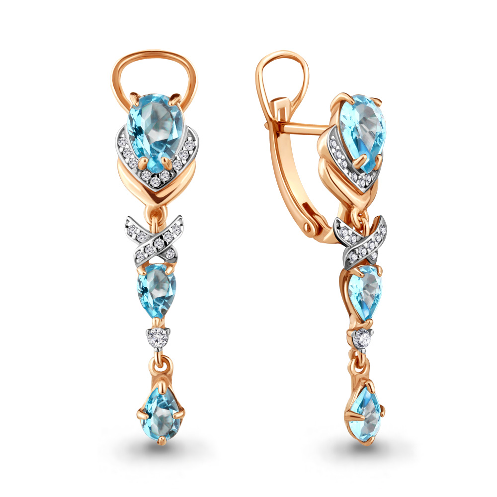 

Серьги из серебра с топазом Aquamarine 4707502А_925_з, 4707502А_925_з