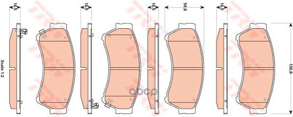 

Тормозные колодки TRW/Lucas дисковые для Mazda 6 02-07, 6 1.8 MZR/2.0 MZR/2.0 GDB3501