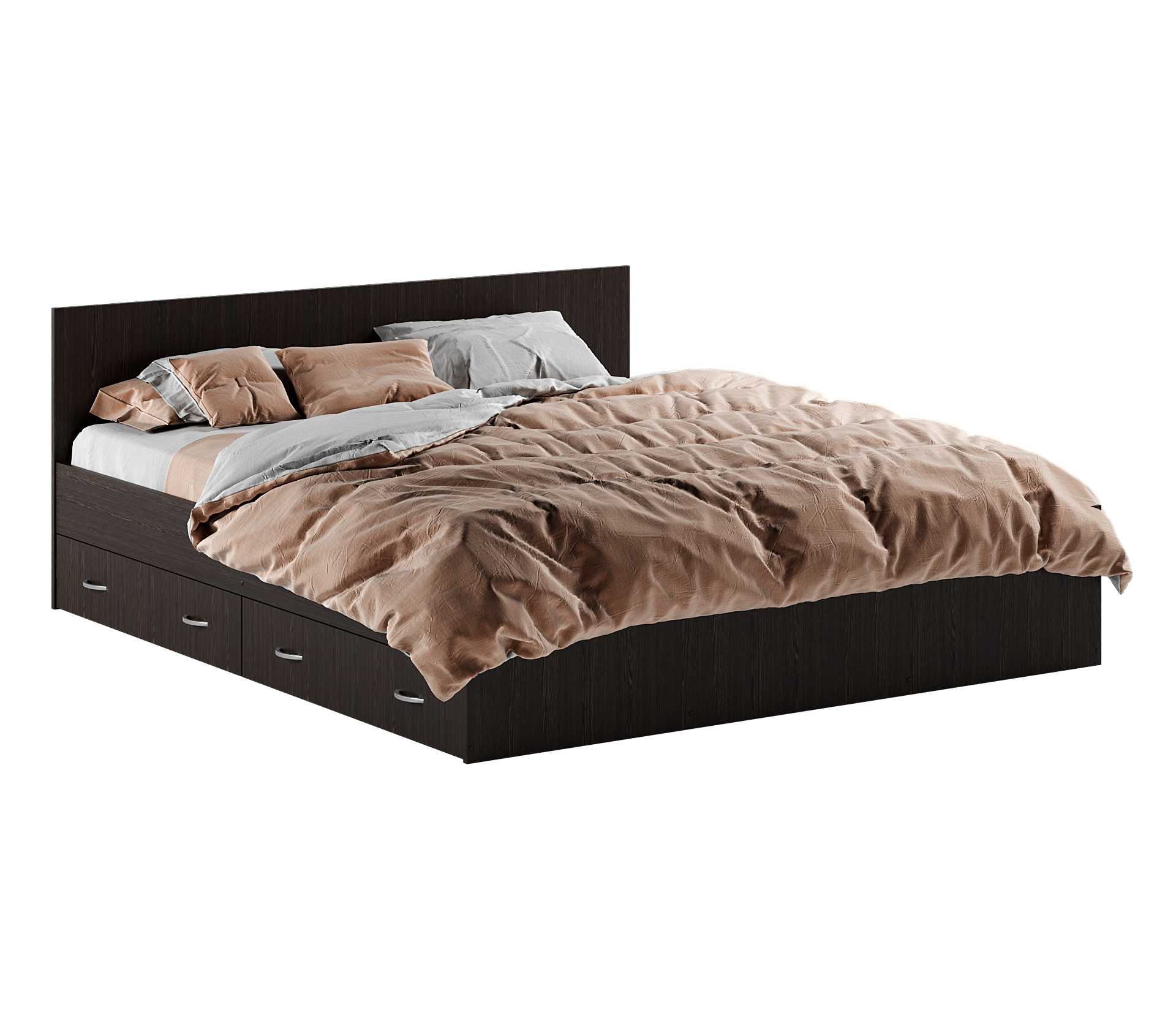 

Кровать RuHome24 Виктория 160х200 венге с ящиками, Коричневый, Виктория