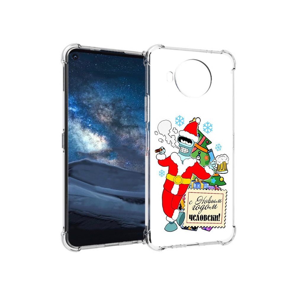 

Чехол MyPads Tocco для Nokia 8.3 С новым годом человеки (PT227053.110.150), Прозрачный, Tocco