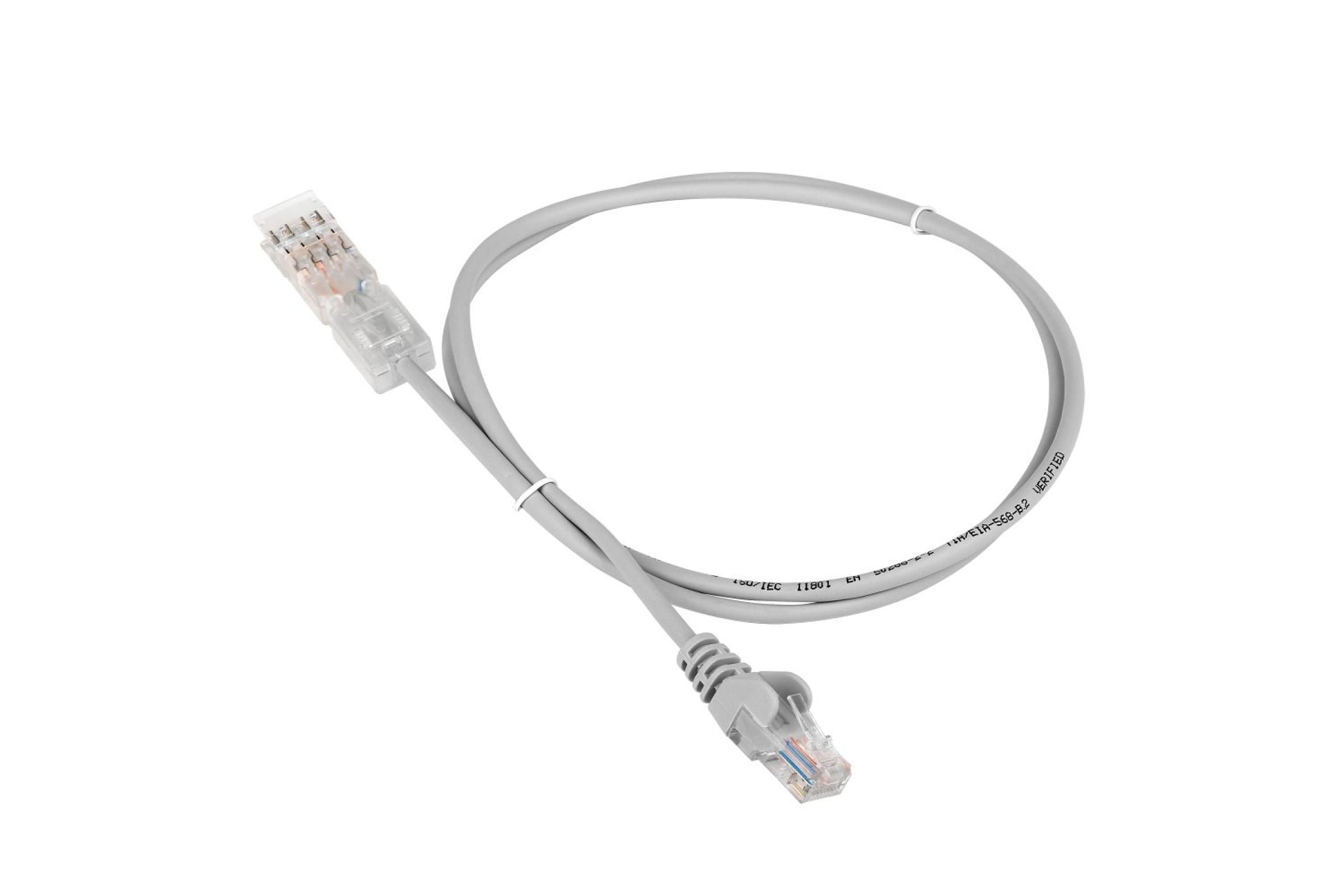 

Патч-корд 110 тип - RJ45, 2 пары, UTP, 1 м, LANMASTER LAN-45-P2-1m, Серый
