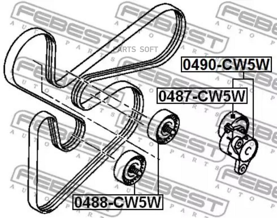 FEBECT 0487CW5W 0487-CW5W_ролик нат.ремня ГРМ!\ Mitsubishi ASX 10>