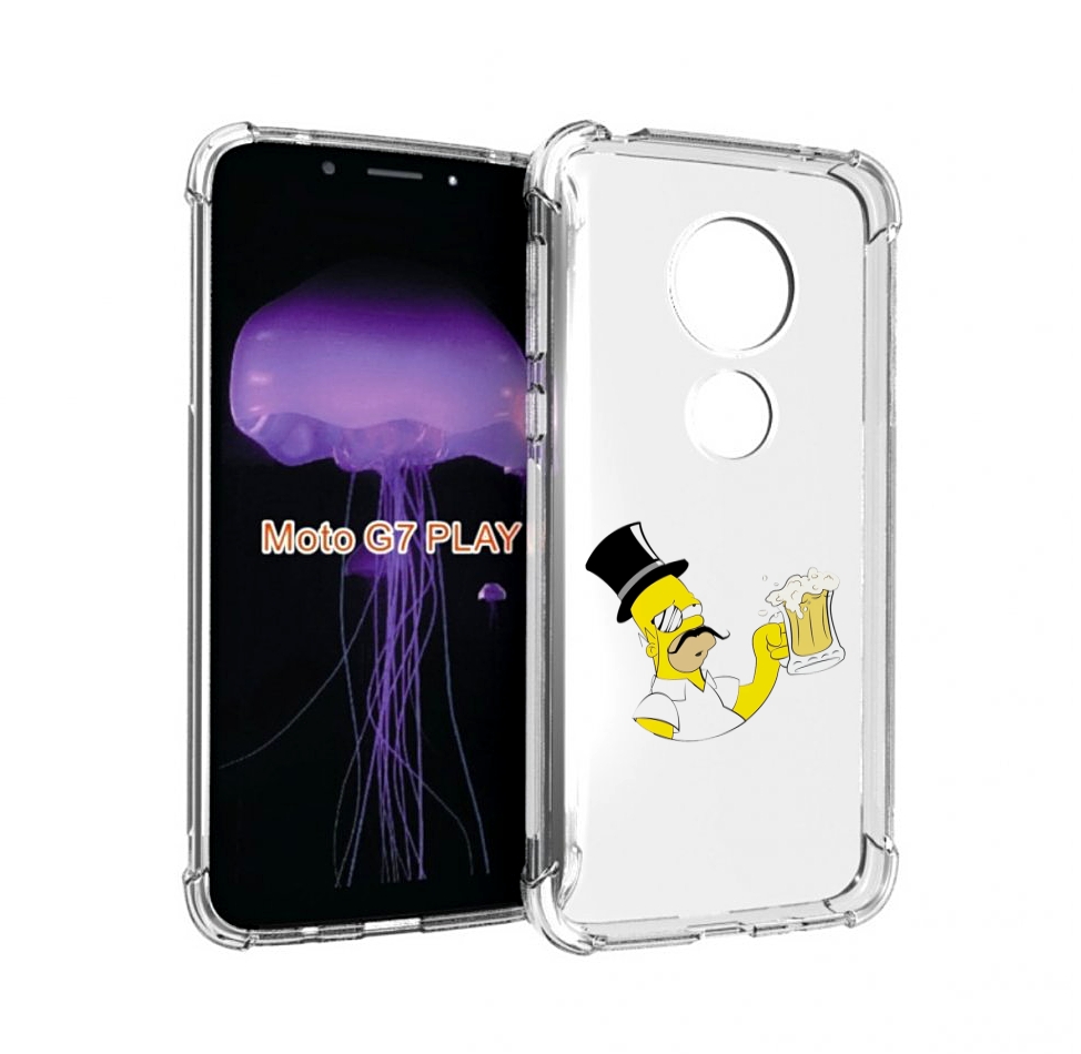 

Чехол MyPads гомер-с-напитком для Motorola Moto G7 Play, Прозрачный, Tocco