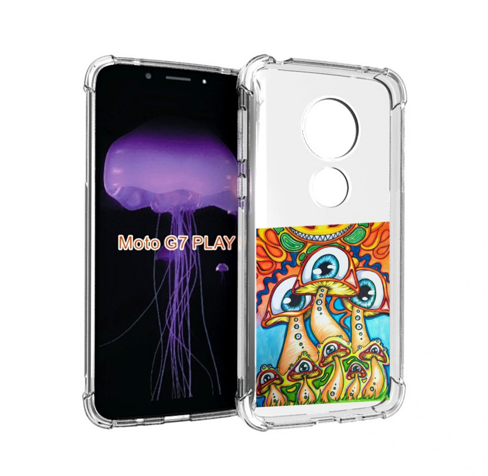 

Чехол MyPads грибы с глазами для Motorola Moto G7 Play, Прозрачный, Tocco