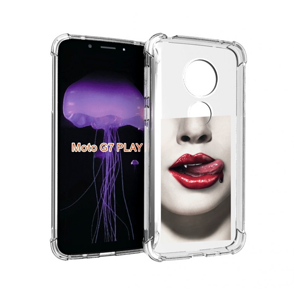 

Чехол MyPads губы-вампирши для Motorola Moto G7 Play, Прозрачный, Tocco