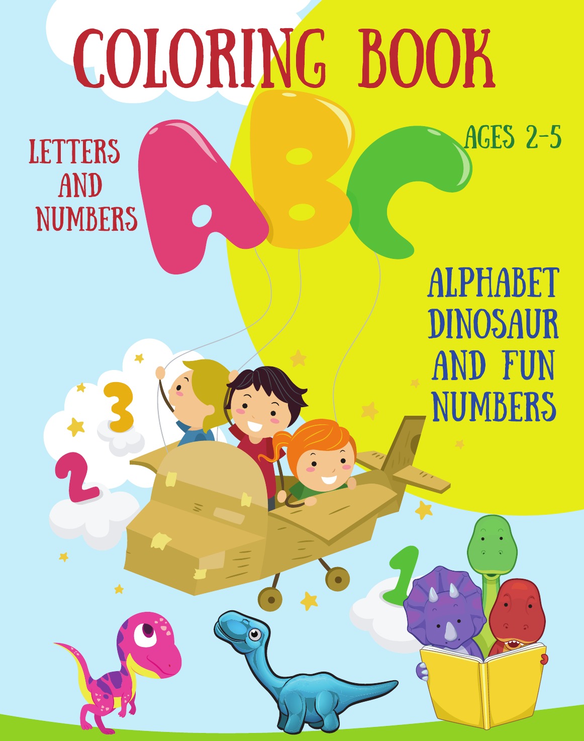 

Coloring Book Letters and Numbers - Alphabet Dinosaur and Fun Numbers
