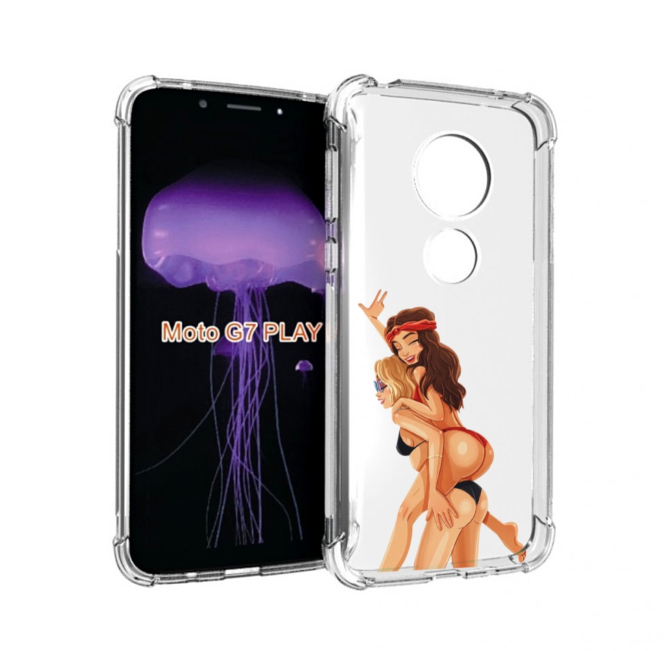 

Чехол MyPads две-подружки-в-купальниках женский для Motorola Moto G7 Play, Прозрачный, Tocco