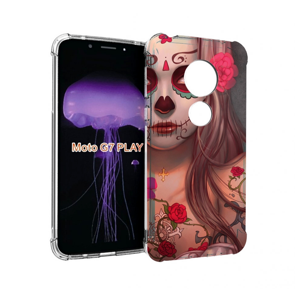 

Чехол MyPads девочка в рисунках для Motorola Moto G7 Play, Прозрачный, Tocco