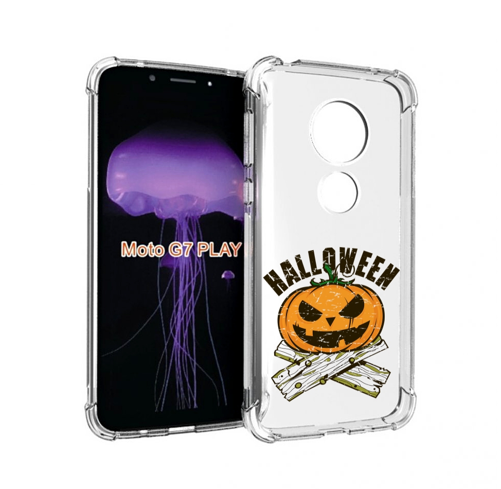 

Чехол MyPads Хэллоуин доски тыква для Motorola Moto G7 Play, Прозрачный, Tocco