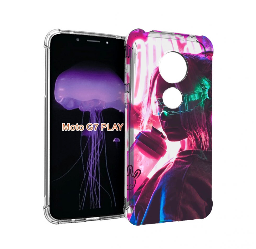 

Чехол MyPads девушка неоновый фон женский для Motorola Moto G7 Play, Прозрачный, Tocco