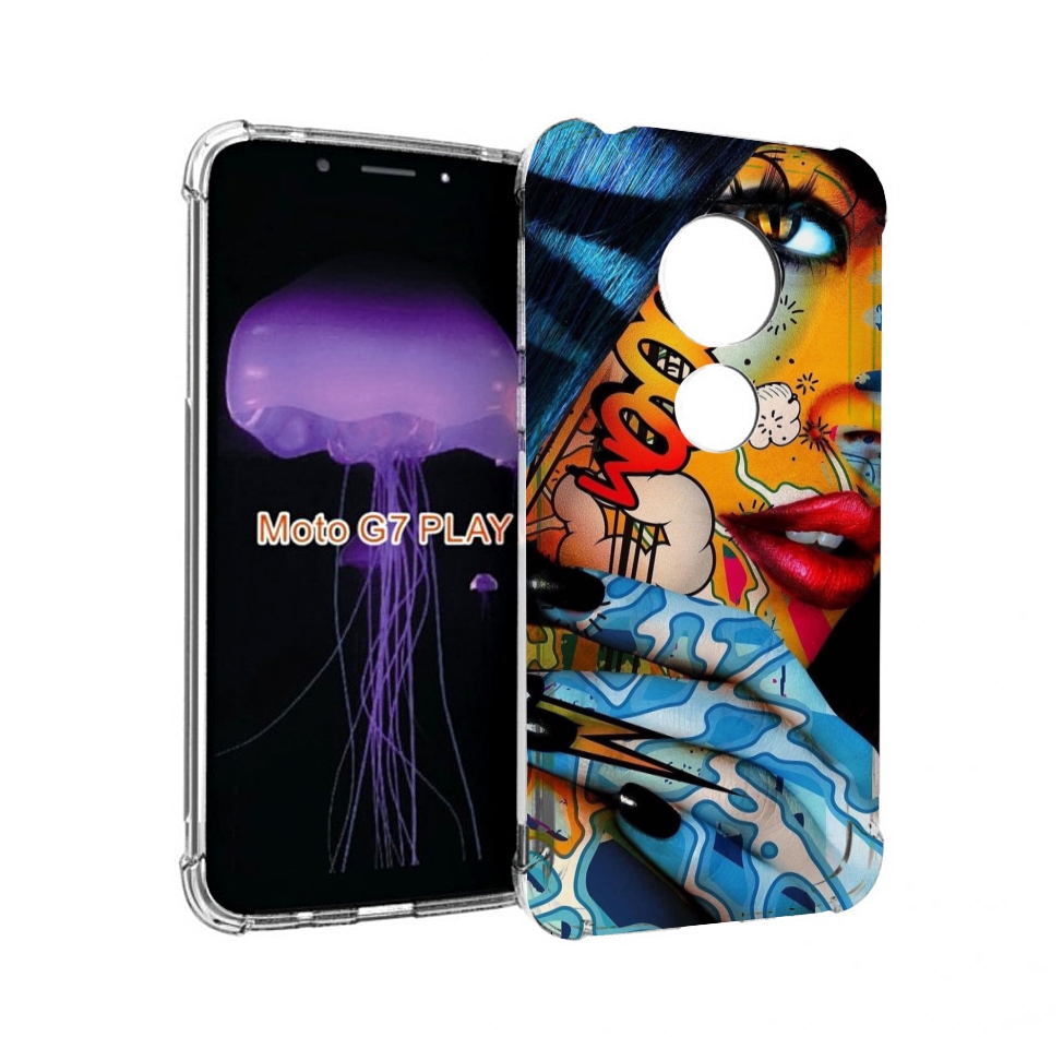

Чехол MyPads девушка разрисованная краскам иженский для Motorola Moto G7 Play, Прозрачный, Tocco