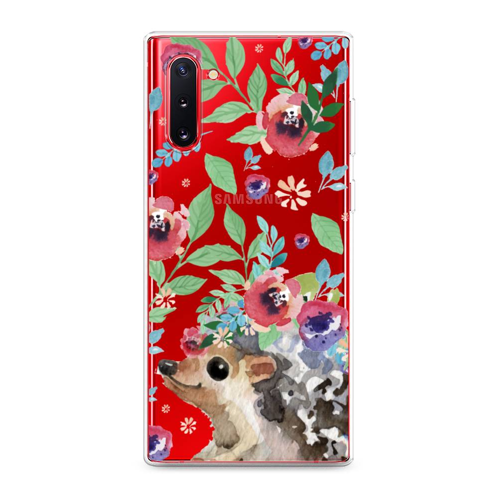 

Чехол Awog на Samsung Galaxy Note 10 "Ежик в цветах акварель", Разноцветный, 28650-2