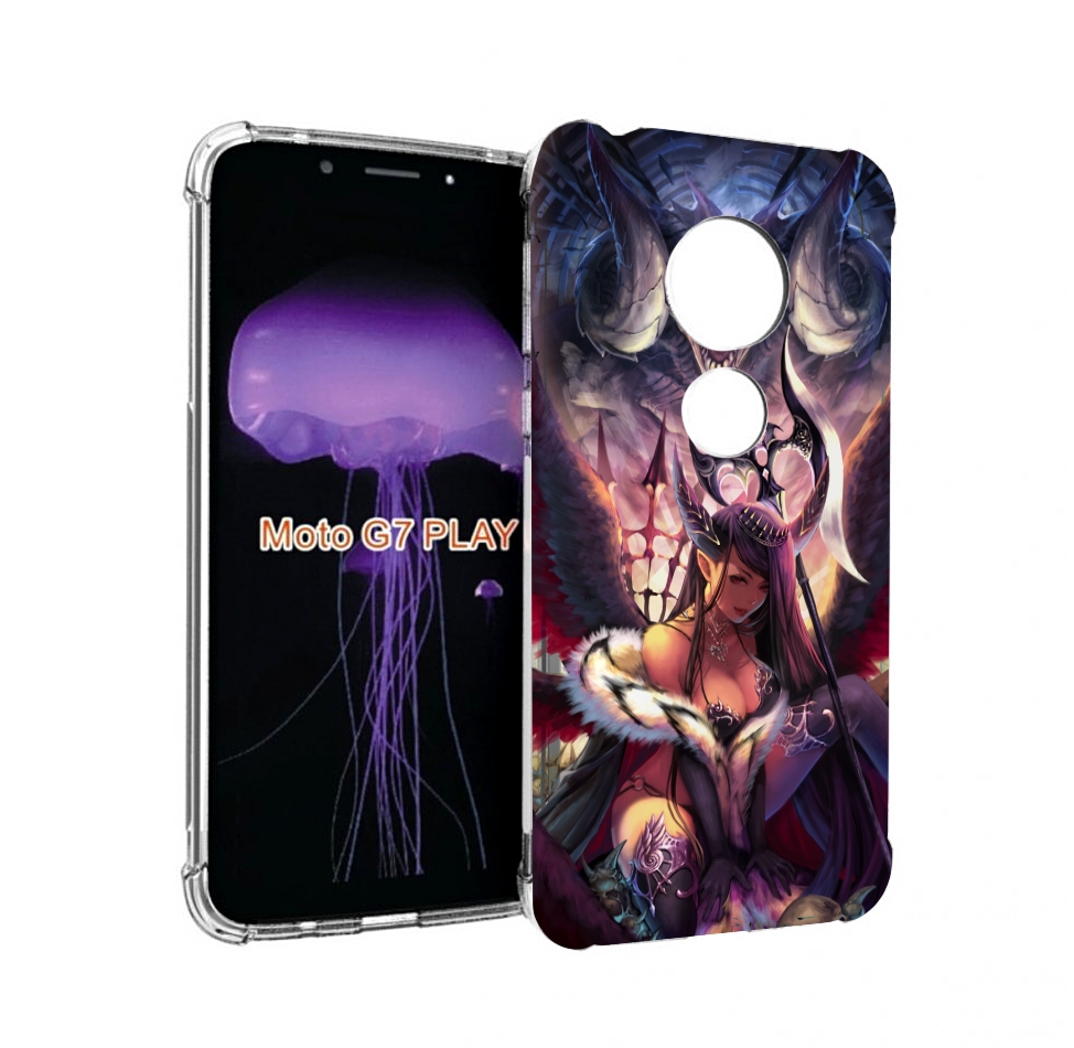 

Чехол MyPads девушка с демоном на фоне женский для Motorola Moto G7 Play, Прозрачный, Tocco