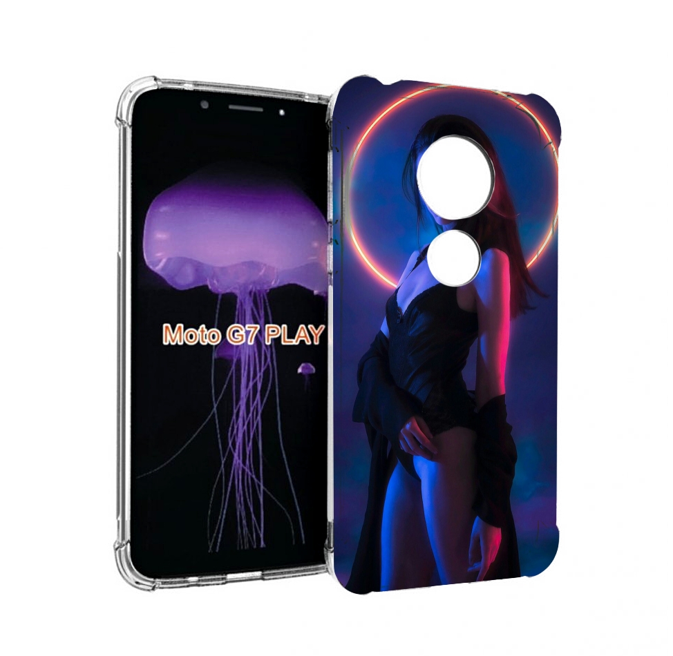 

Чехол MyPads девушка с неоновым кругом женский для Motorola Moto G7 Play, Прозрачный, Tocco