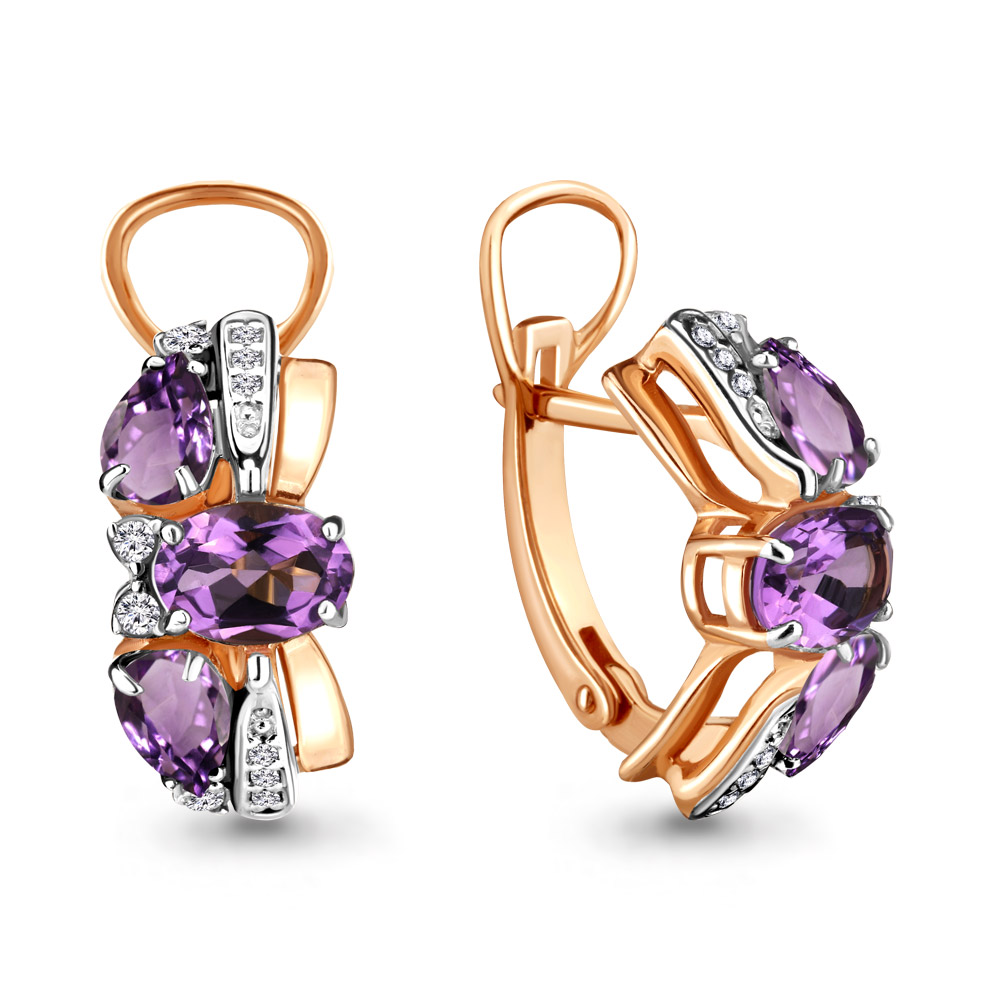 

Серьги из серебра с аметистом Aquamarine 4707804А_925_з, 4707804А_925_з