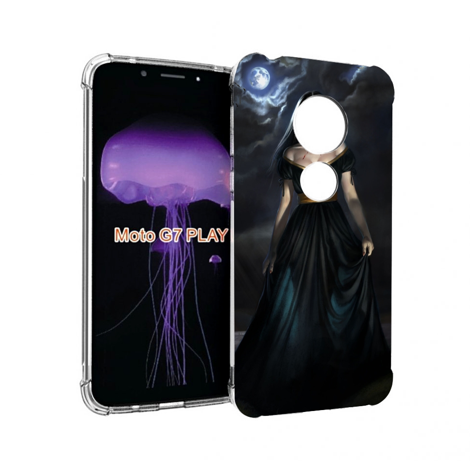 

Чехол MyPads девушка с порезом на горле женский для Motorola Moto G7 Play, Прозрачный, Tocco