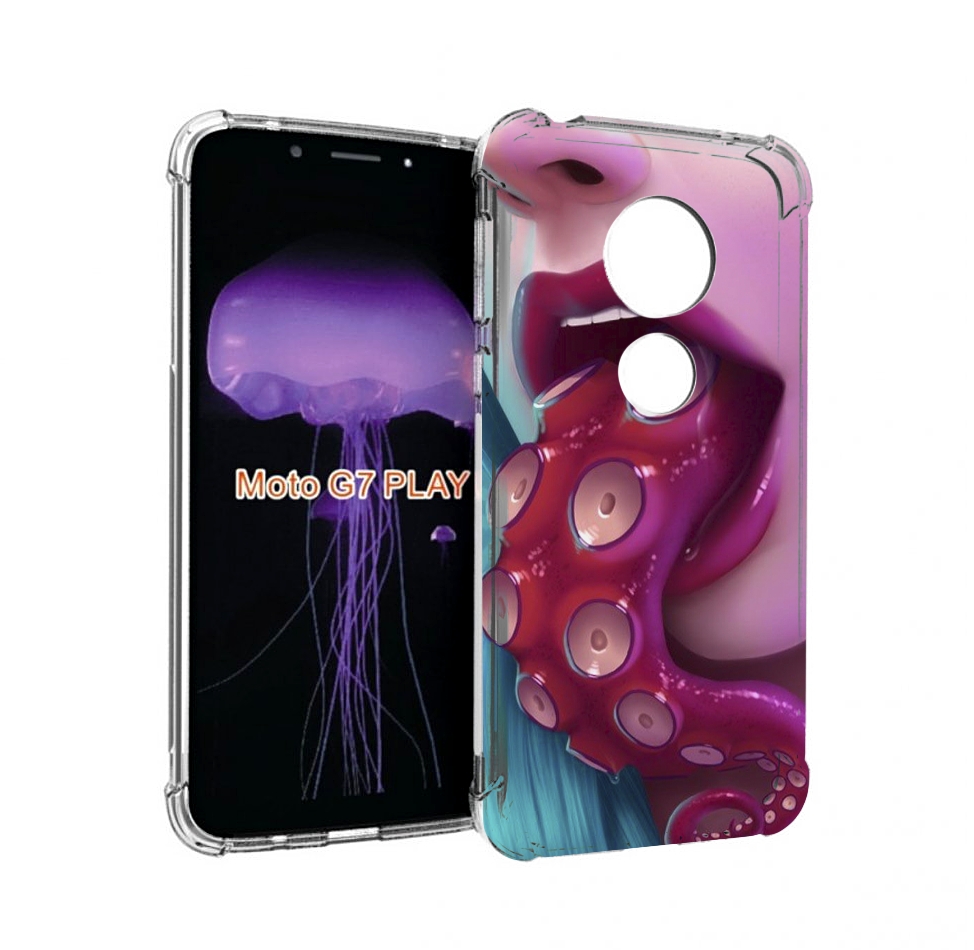 

Чехол MyPads девушка с щупальцой женский для Motorola Moto G7 Play, Прозрачный, Tocco