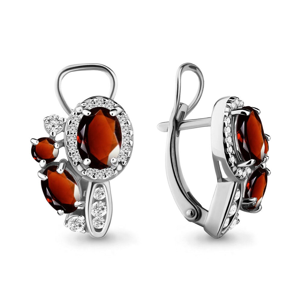 

Серьги из серебра с гранатом Aquamarine 4707903А_925_р, 4707903А_925_р