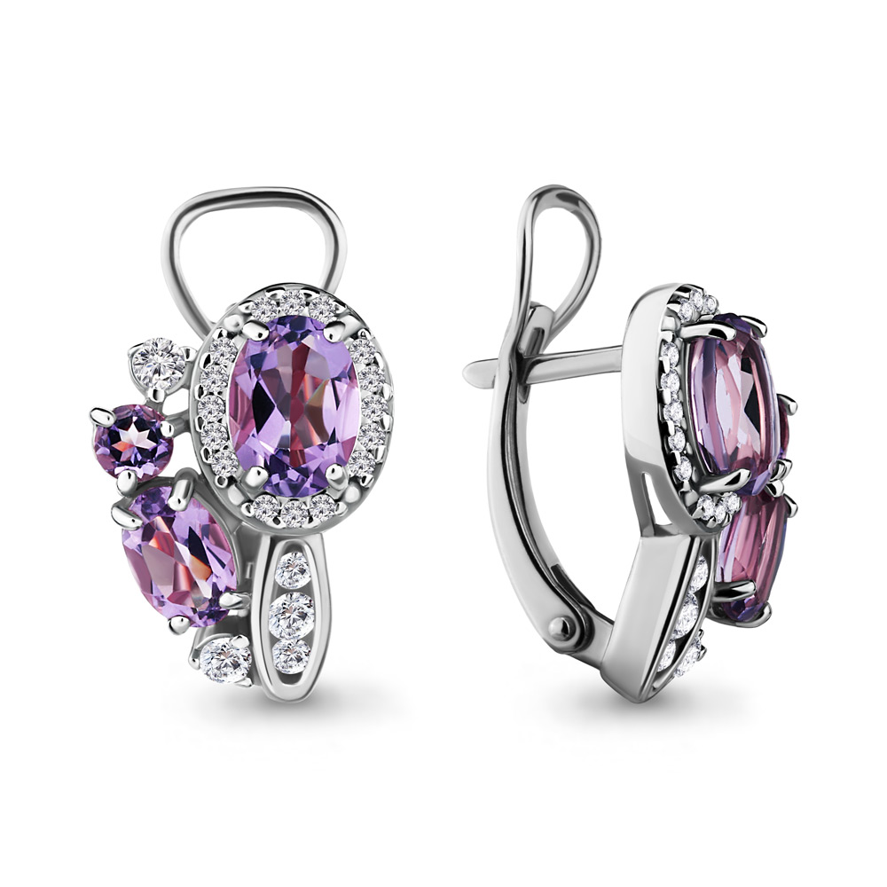 

Серьги из серебра с аметистом Aquamarine 4707904А_925_р, 4707904А_925_р