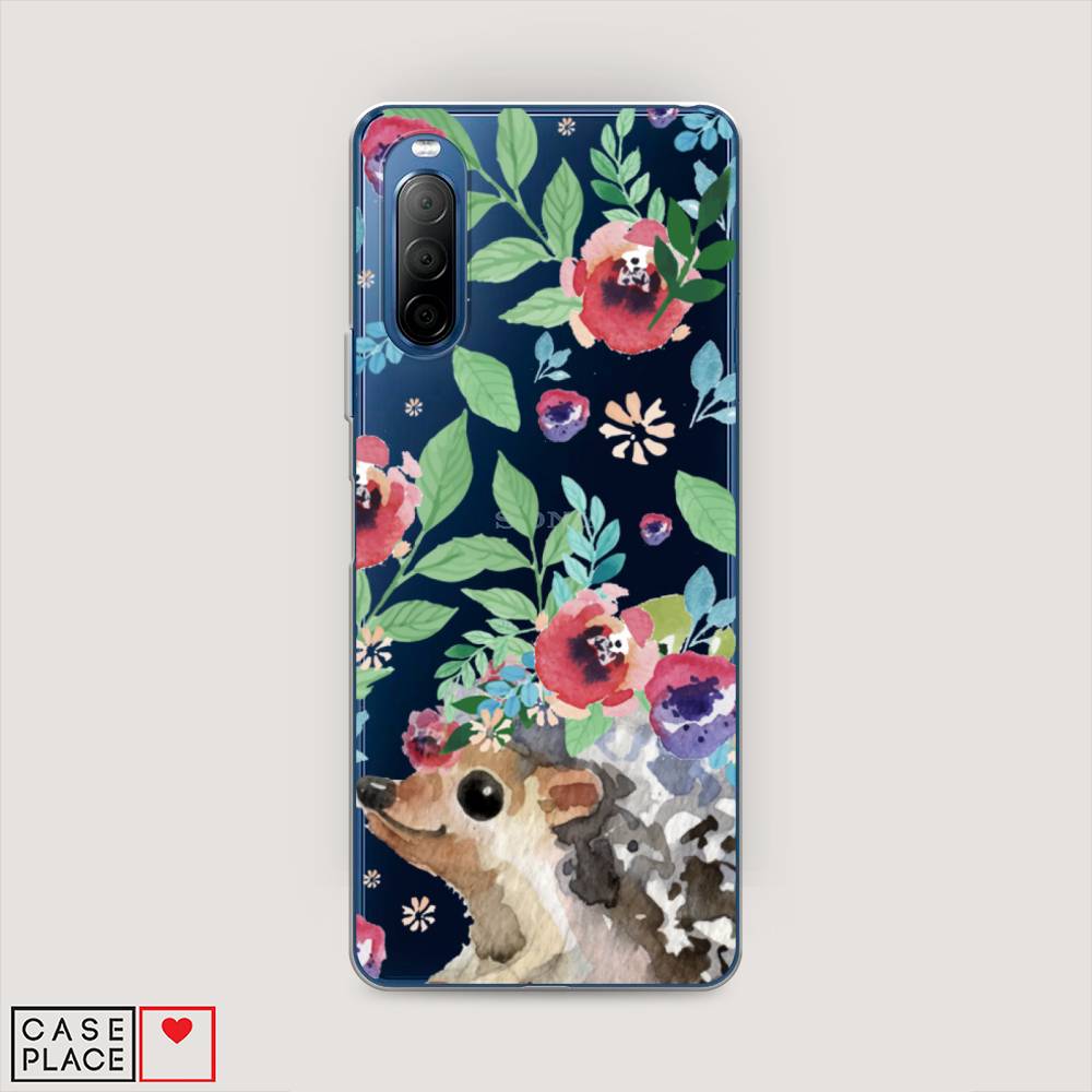 

Чехол Awog на Sony Xperia 10 II "Ежик в цветах акварель", Разноцветный, 54650-2