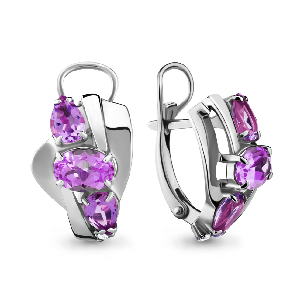 

Серьги из серебра с аметистом Aquamarine 4708004_925_р, 4708004_925_р