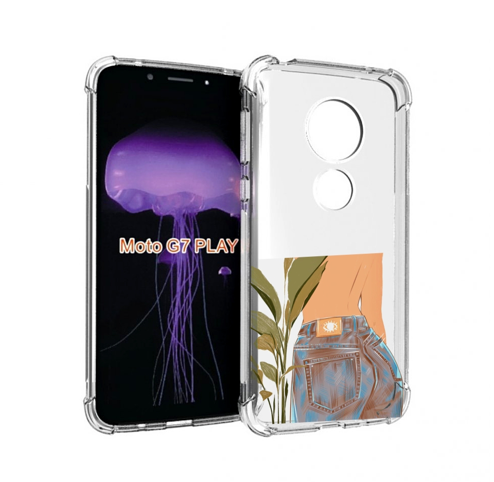 

Чехол MyPads девушка-в-джинсах для Motorola Moto G7 Play, Прозрачный, Tocco