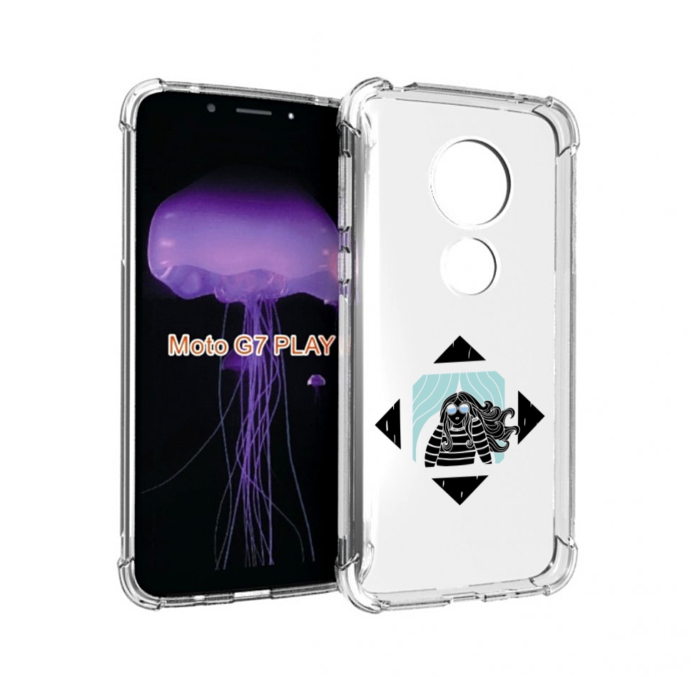 

Чехол MyPads девушка-в-квадратике для Motorola Moto G7 Play, Прозрачный, Tocco