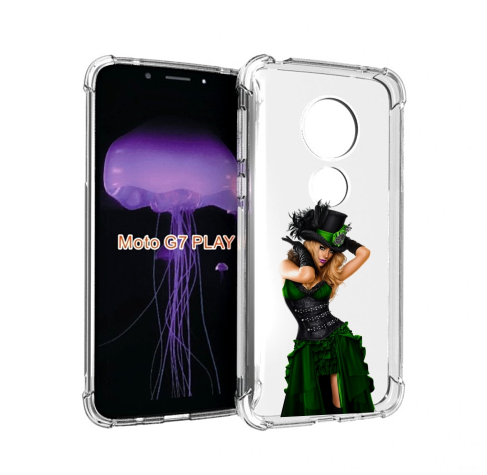 

Чехол MyPads девушка-в-модном-длинном-платье женский для Motorola Moto G7 Play, Прозрачный, Tocco