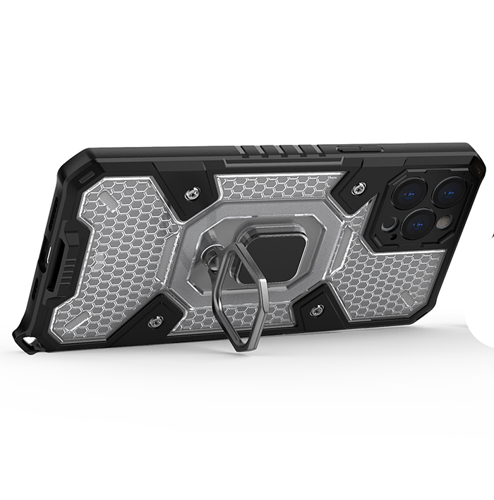 фото Противоударный чехол с innovation case c защитой камеры для apple iphone 12 pro max black panther