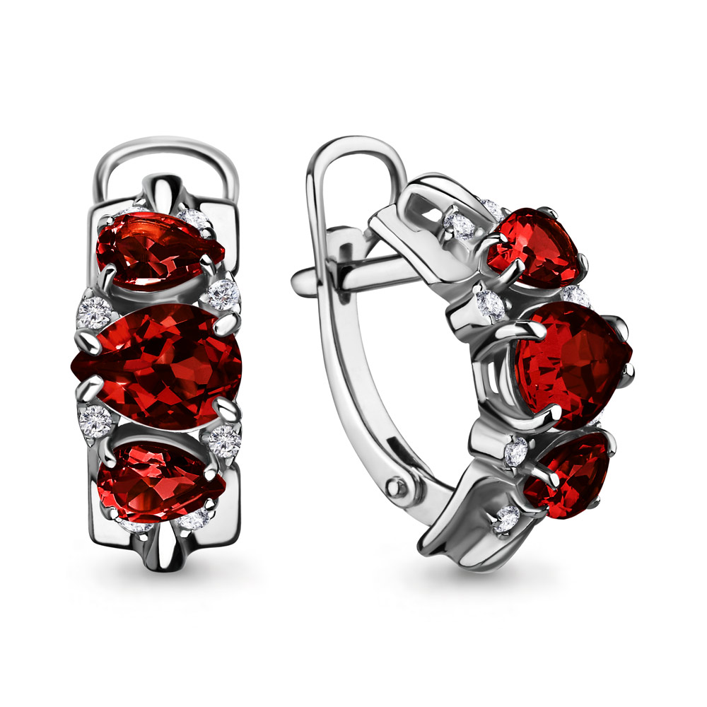 

Серьги из серебра с гранатом Aquamarine 4708303А_925_р, 4708303А_925_р