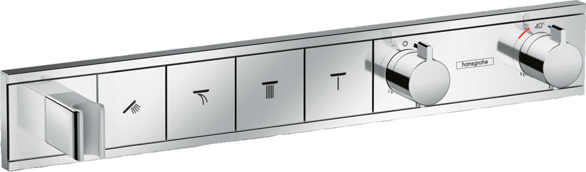 Термостатический смеситель для душа Hansgrohe RainSelect 15357000 на 4 потребителя скрытая часть переключателя потоков hansgrohe