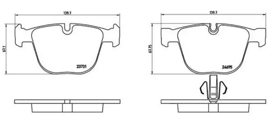 

Колодки тормозные дисковые задн B7 (F01, F02), 5 GRAN TURISMO (F07GT), 7 (F01, F02, F03, F