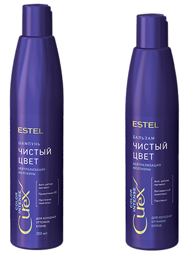 Комплект Estel Curex Color Intense Professional шампуньХол+бальзамХол 550 мл комплект бальзам для губ himalaya клубничный блеск 10 г х 2 шт