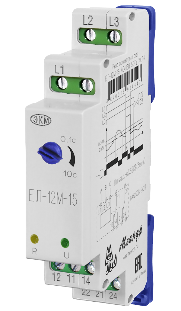 Реле контроля фаз ЕЛ-12М-15 AC400B УХЛ4 Меандр A8302-16934430