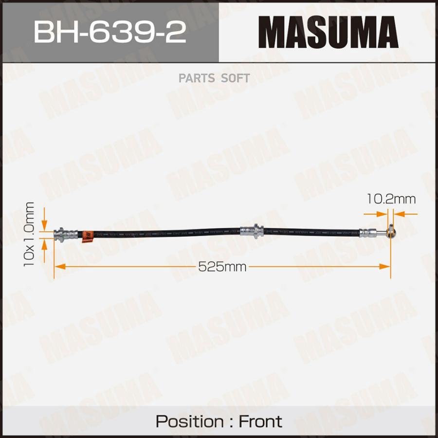 

MASUMA BH6392 Шланг тормозной Nissan Murano (Z51) 08-16 передний MASUMA левый