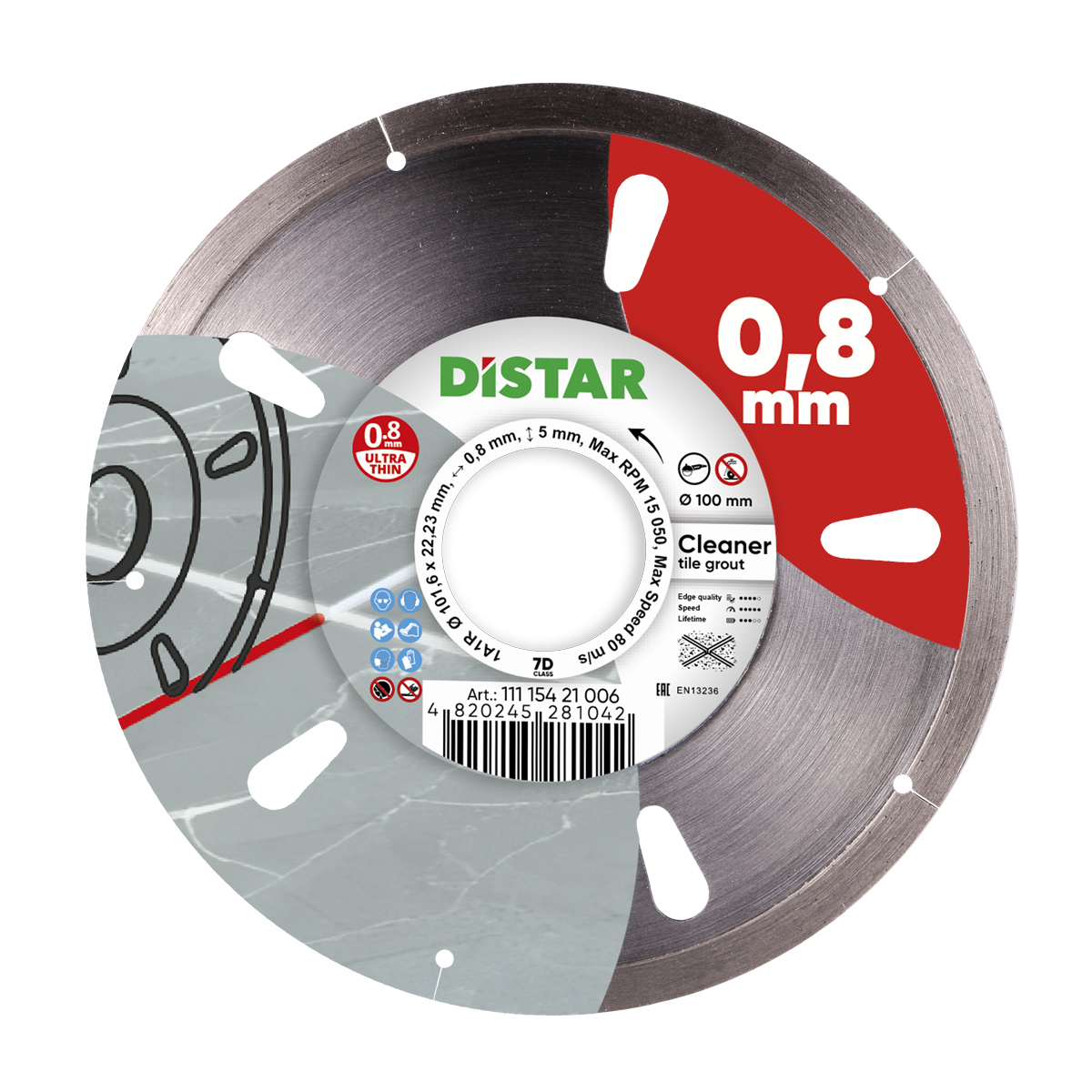 

Диск алмазный отрезной для УШМ Distar 1A1R 100 мм CLEANER