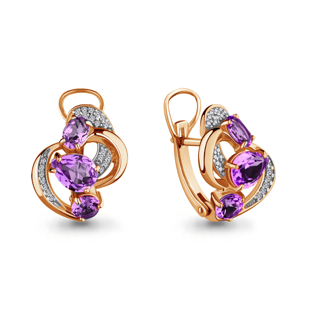 

Серьги из серебра с аметистом Aquamarine 4708904А_925_з, 4708904А_925_з