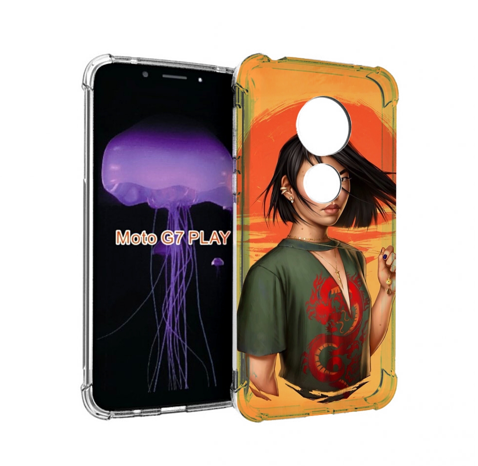 

Чехол MyPads девушка-в-оранжевом-фоне женский для Motorola Moto G7 Play, Прозрачный, Tocco