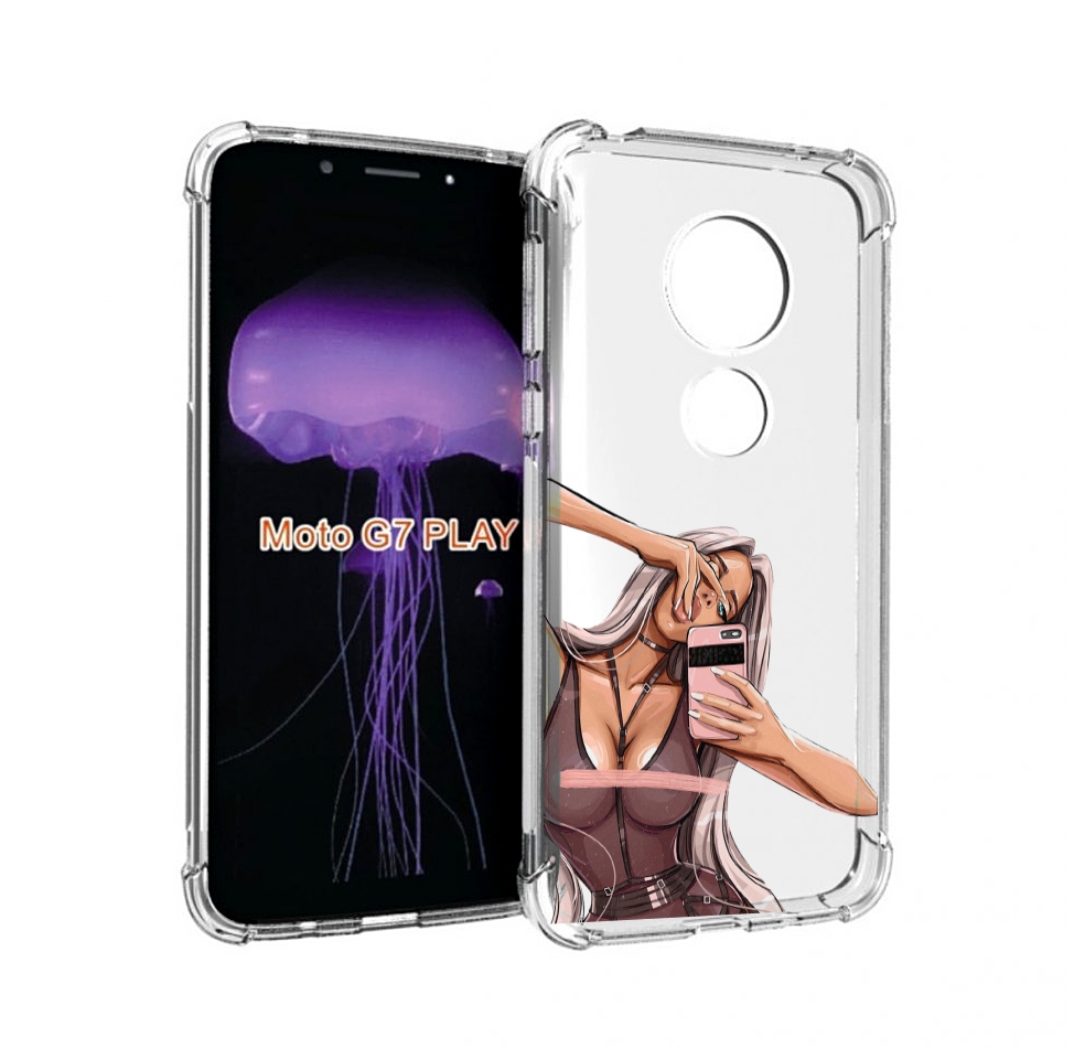 Чехол MyPads девушка-в-прозрачной-одежде для Motorola Moto G7 Play