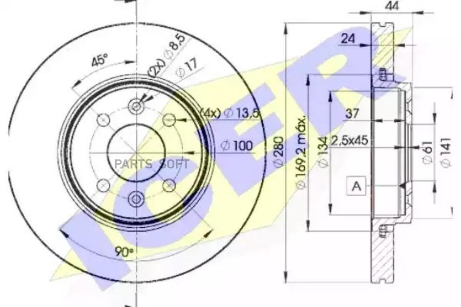 

Диск Тормозной Передний Renault Megane Ii/Scenic Ii /Vent.D=280mm Icer 78bd7829-2 Icer арт