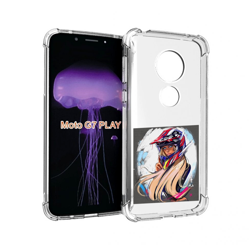 

Чехол MyPads девушка-в-шлеме для Motorola Moto G7 Play, Прозрачный, Tocco