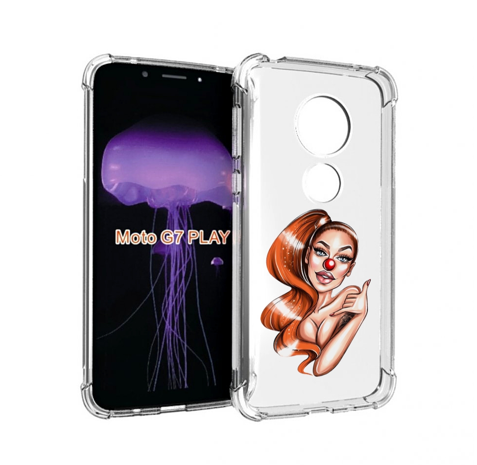 

Чехол MyPads девушка-клоун для Motorola Moto G7 Play, Прозрачный, Tocco
