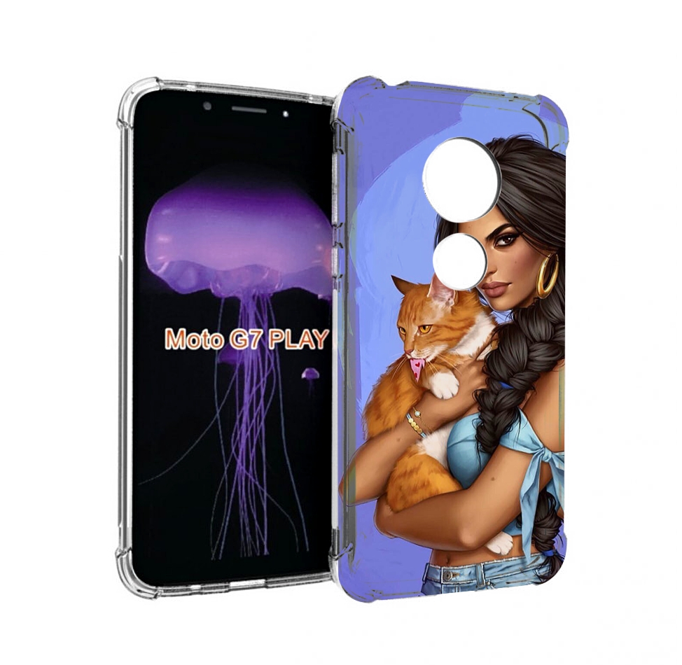 

Чехол MyPads девушка-красивая-с-синим-фоном женский для Motorola Moto G7 Play, Прозрачный, Tocco